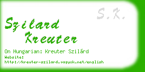 szilard kreuter business card
